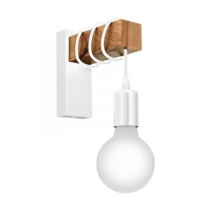 Trä vägglampa vit, Anton