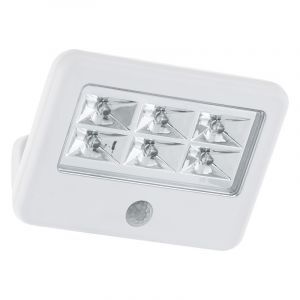 Vit utomhus vägglampa med rörelsesensor plast, Patricia, 0,5W, 4000K LED, IP54