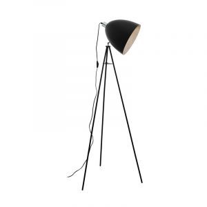 Svart golvlampa stål, Eltjo, med brytare