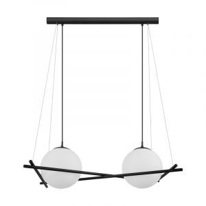Svart retro fönsterlampa glas, Tjardo