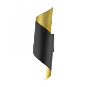 Guld modern vägglampa stål, Karlijn