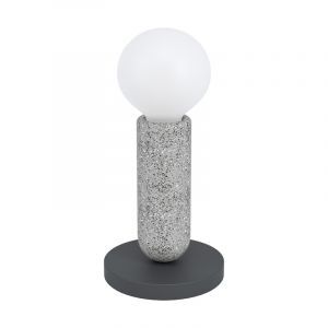 Antracit rustik bordslampa stål, Patrycja, med brytare
