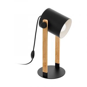 Krämfärgad modern bordslampa stål, Kaspar, med brytare