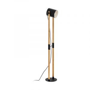 Krämfärgad modern golvlampa stål, Kaspar, med brytare