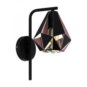 Svart design vägglampa stål, Acri