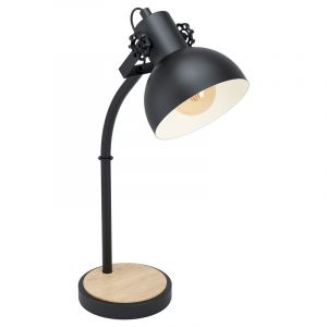 Trä bordslampa brun, Elmira, med brytare
