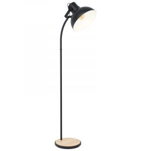 Trä golvlampa brun, Elmira, med brytare