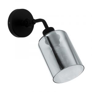 Svart modern vägglampa stål, Paola
