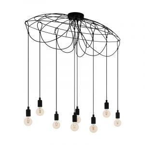 Svart industri fönsterlampa stål, Katinka