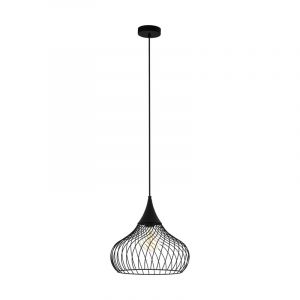 Svart industri fönsterlampa stål, Vanessa