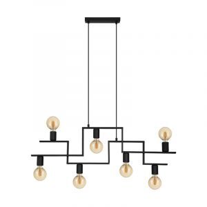 Svart retro fönsterlampa stål, Olga