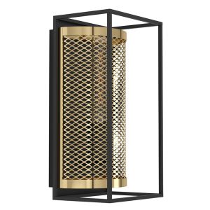 Svart industri vägglampa aluminium, Mauricio