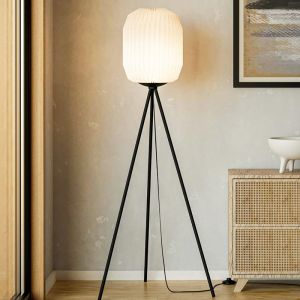 Papper golvlampa vit, Kars, med brytare