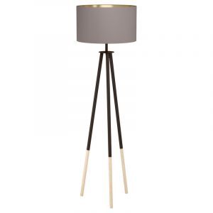 Trä golvlampa tre ben brun, Anish, med brytare
