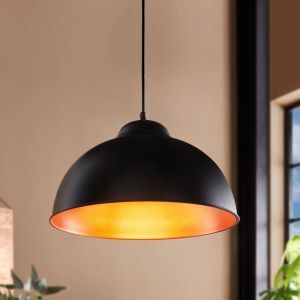 Svart industri kupollampa metall, Liana