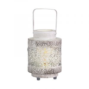Vit orientalisk bordslampa stål, Abdelrahman, med brytare