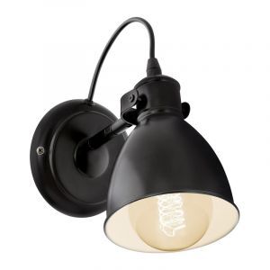 Svart industri vägglampa metall, Lavinio