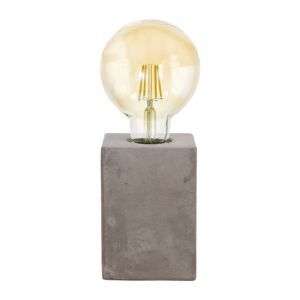 Keramik bordslampa grå, Dylano, med brytare