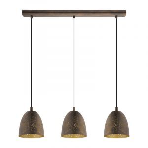 Brun retro fönsterlampa stål, Ajay