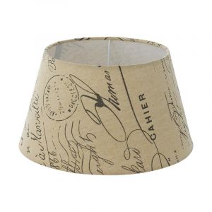 Lantlig lampskärm Noah Textile Tryckt Vit/Brun