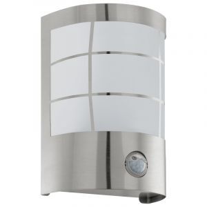 Silver utomhus vägglampa med rörelsesensor rostfritt stål, Aartje, IP44