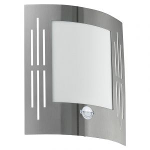 Silver utomhus vägglampa med rörelsesensor plast, Elyana, IP44
