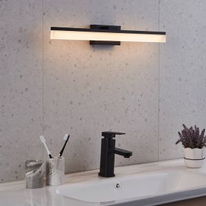 Svart modern badrumslampa vägg aluminium, Michelle, 11W, 3000K LED, IP44