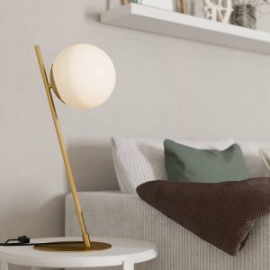 Mässing modern bordslampa glas, Polly, med brytare