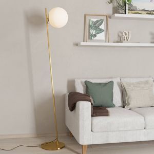 Mässing modern golvlampa glas, Polly, med brytare