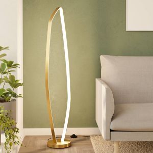 Guld design golvlampa aluminium, Samson, 25,2W, 3000K LED, med brytare