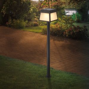 Svart solcellslampa markspjut plast, Imelda, 7,5W, 3000K LED, IP65