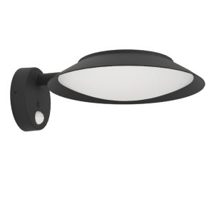 Svart utomhus vägglampa solcell plast, Iacopo, 7W, 3000K LED, IP65