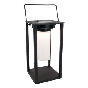 Svart solcell bordslampa utomhus plast, Hillebrand, 3,3W, 4000K LED, IP54, med brytare
