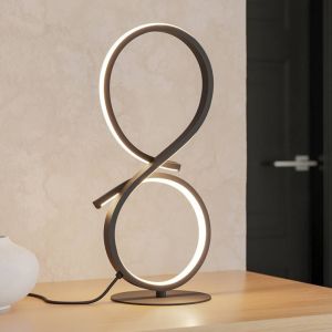 Svart modern bordslampa aluminium, Thekla, 11,4W, 3000K LED, med brytare