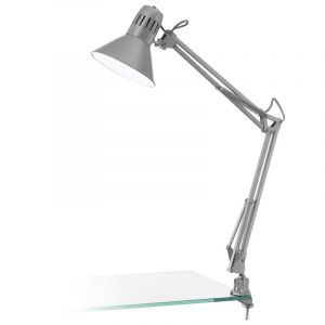 Silver klämlampa plast, Jordin, med brytare