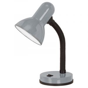 Silver skrivbordslampa plast, Sten, med brytare