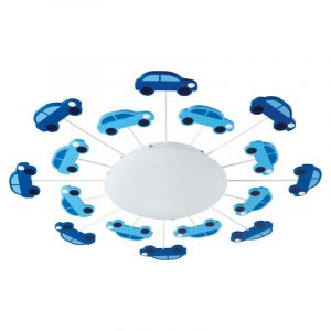 Blå design taklampa barn glas, Olle