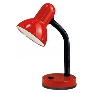 Röd skrivbordslampa plast, Granza, med brytare