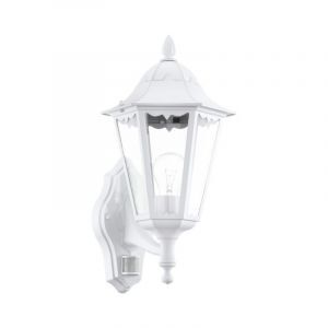 Vit klassisk utomhus vägglampa med rörelsesensor aluminium, Leanna, IP44