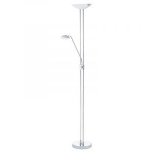 Krom design läslampa golv glas, Brava, 20W, 3000K LED, med brytare