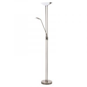 Brons design läslampa golv glas, Brava, 20W, 3000K LED, med brytare