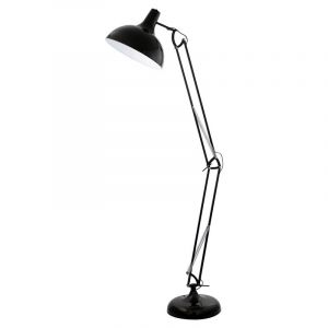 Svart industri golvlampa metall, Josha, med brytare