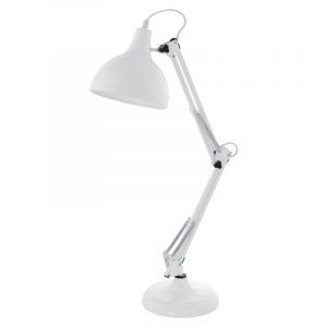 Vit industri skrivbordslampa metall, Josha, med brytare