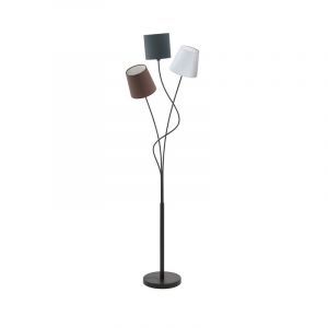 Svart rustik golvlampa tyg, Anabel, med brytare