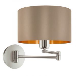 Guld modern vägglampa tyg, Terme, med brytare