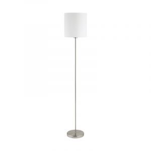 Vit modern golvlampa tyg, Abano, med brytare