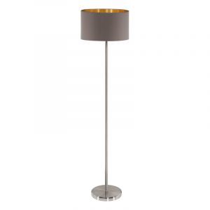 Brun modern golvlampa tyg, Terme, med brytare