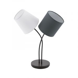 Vit retro bordslampa tyg, Anina, med brytare