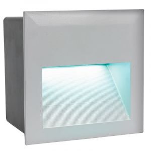 Silver infälld vägglampa utomhus aluminium, Anke, IP65