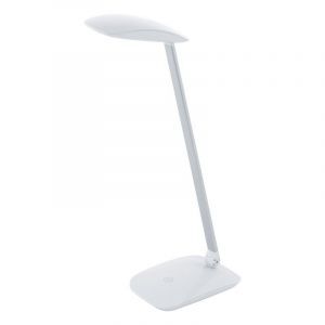 Vit modern skrivbordslampa plast, Arslan, 5W, 4000K LED, med beröringsdimmer